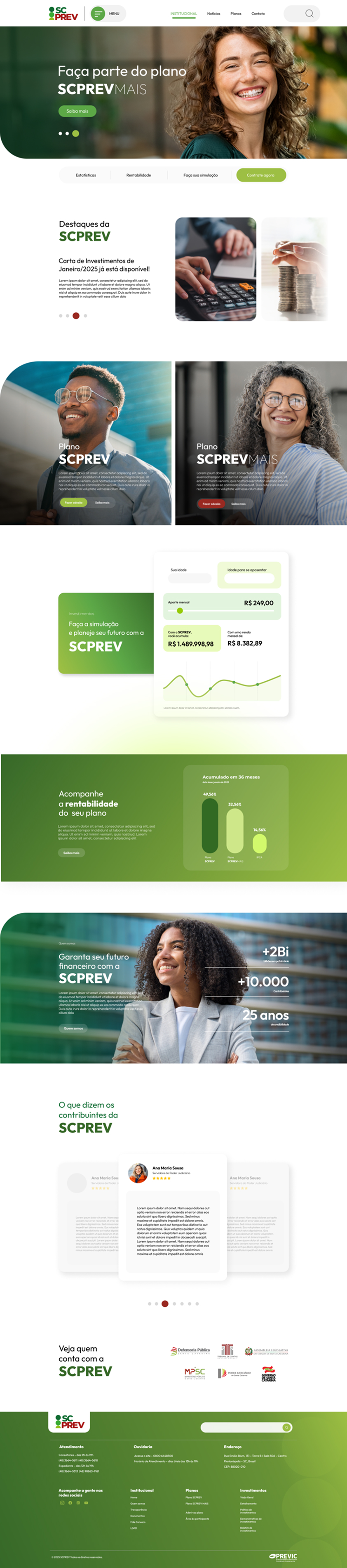 Layout do site SCPREV
